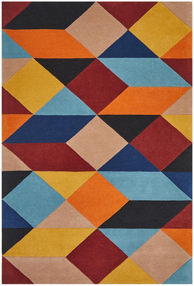 Sunset-Inspired 904 Matrix Rug Crafted from Pure Wool