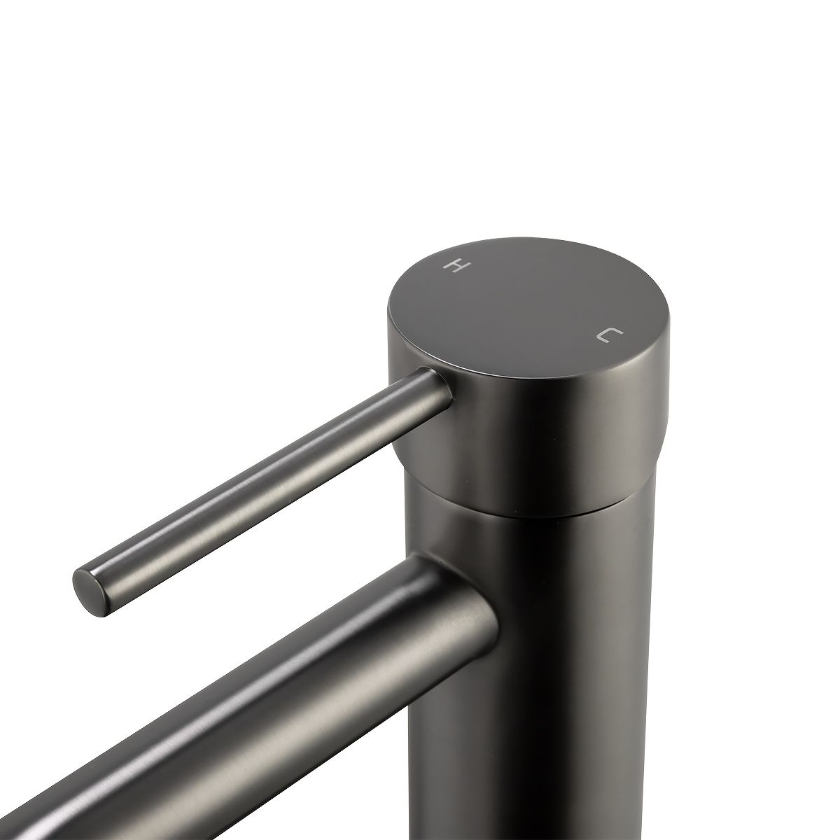 Get This Luxury Round Brushed Gun Metal Grey Basin Mixer for Your Bathroom