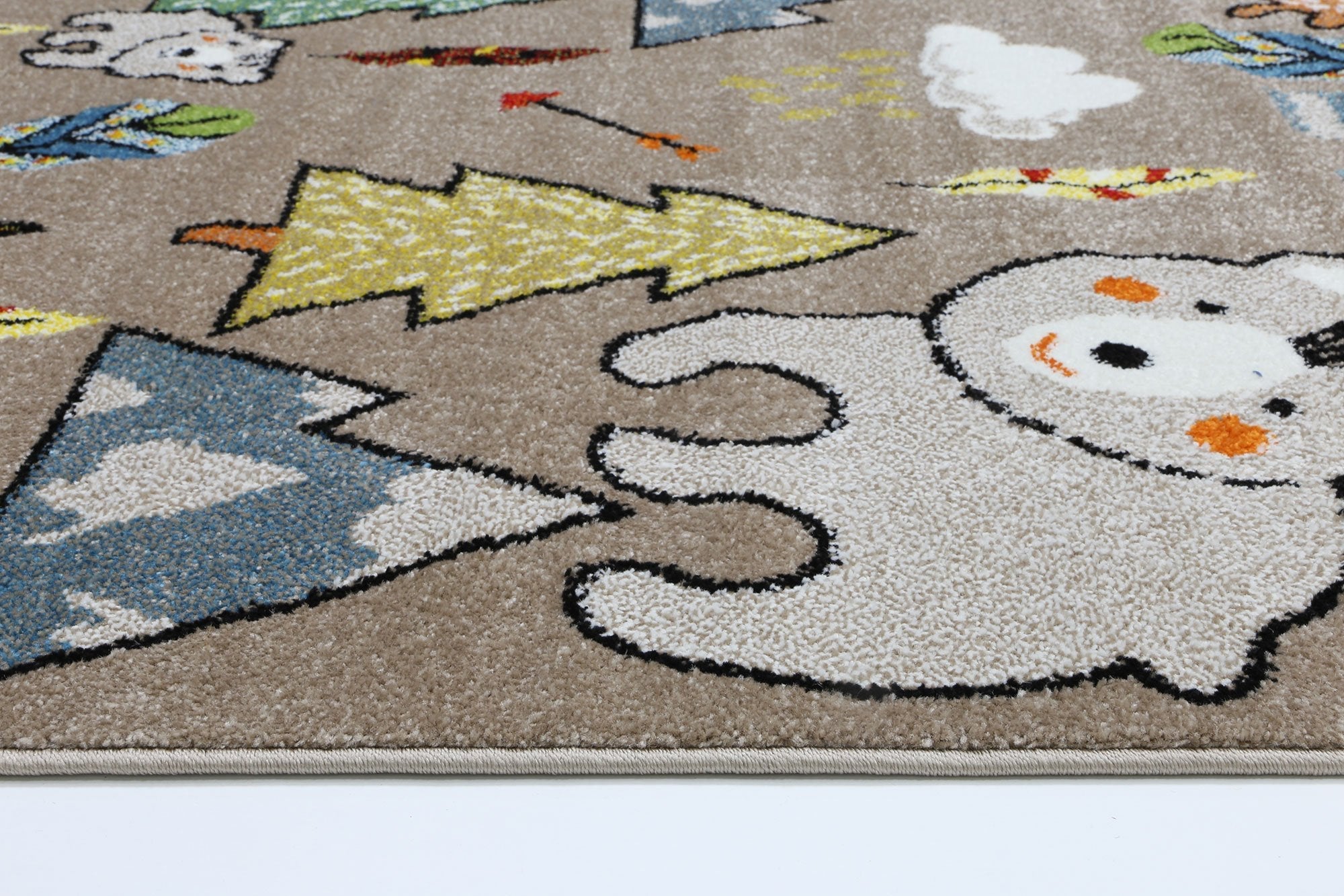 Nova Beige Durable Adventure Rug for Kids