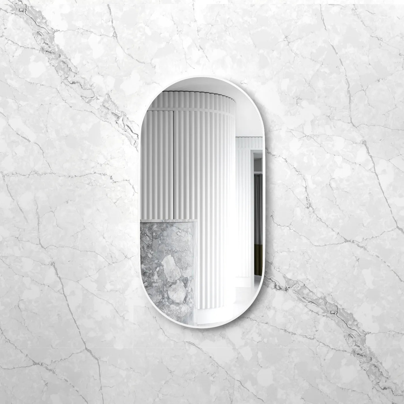 Hot Sale! Oval Framed Matte White NOOSA Mirror in 1200mm and 900mm Sizes