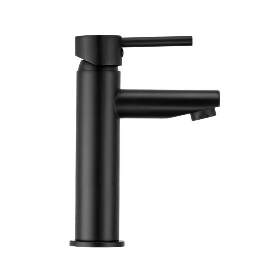LUCID PIN Round Black Tall Basin Mixer - Ideal for Modern Bathrooms