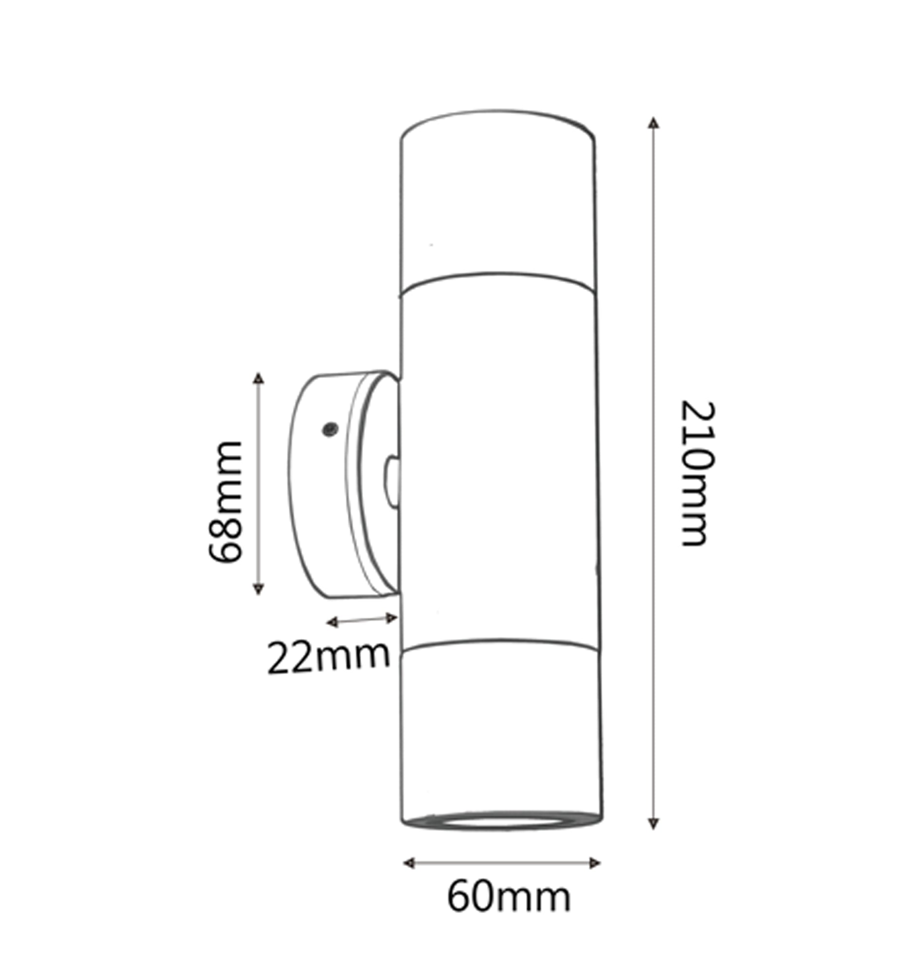 Hot Sale! GU10 Black Aluminium Exterior Wall Pillar Spot Lights IP65
