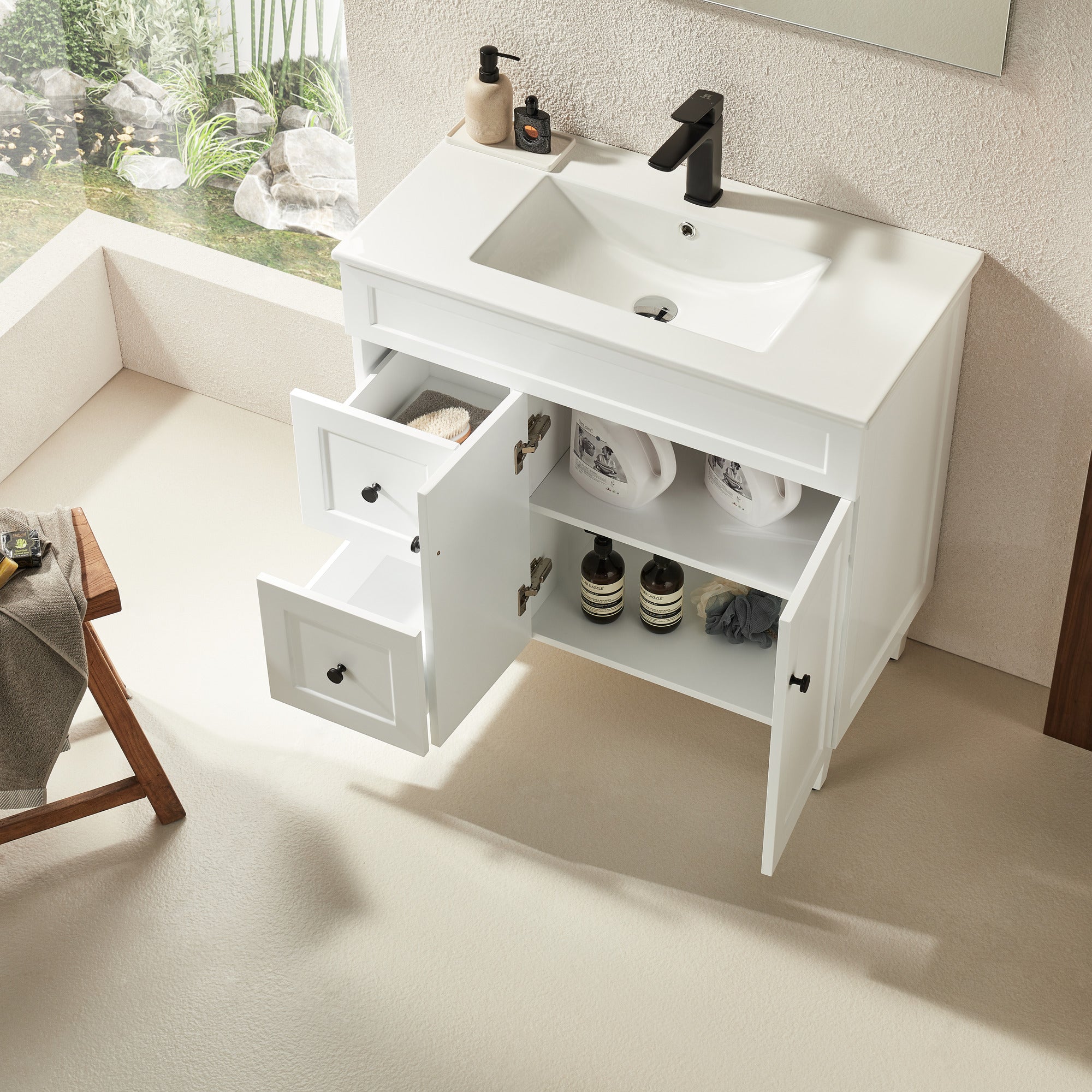 Special Offer! 900mm Harrington Freestanding PVC Vanity in Matte White