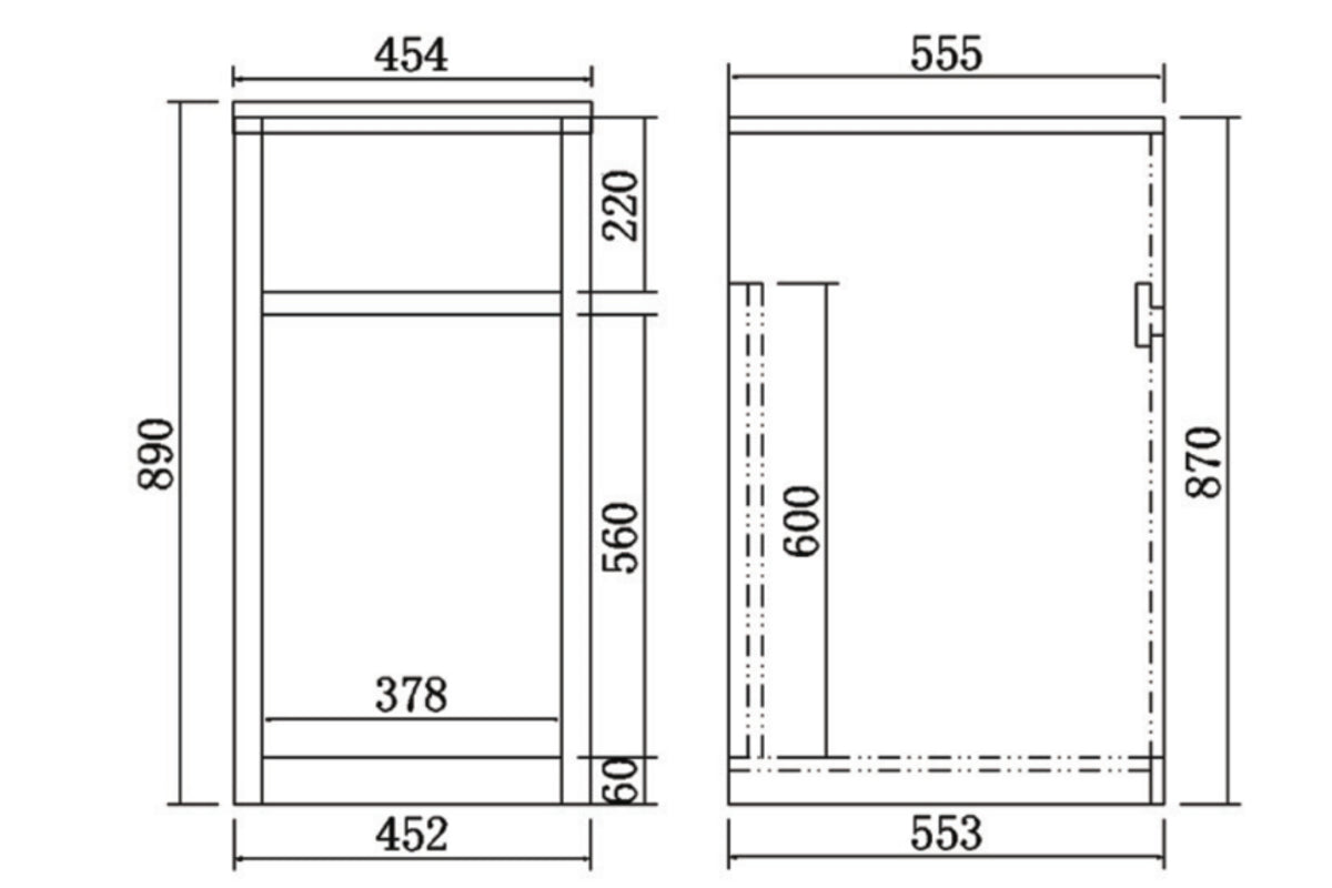 Exclusive Offer! 35L Stainless Laundry Tub with PVC Cabinet in Matte White/Black (454x555x890mm)