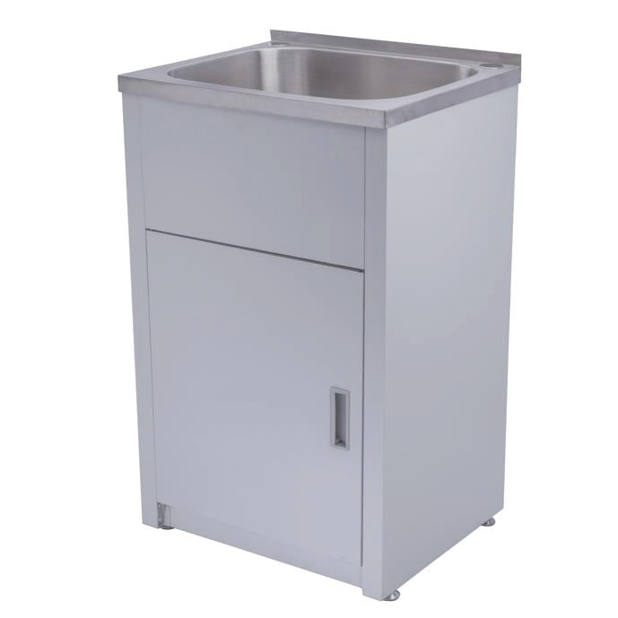 35L Matte Finish Stainless Steel Laundry Tub with Cabinet (455x555x925)