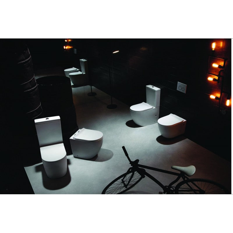 Hot Sale! European Design Rimless Nano Glaze Wall-Faced Toilet in Gloss White