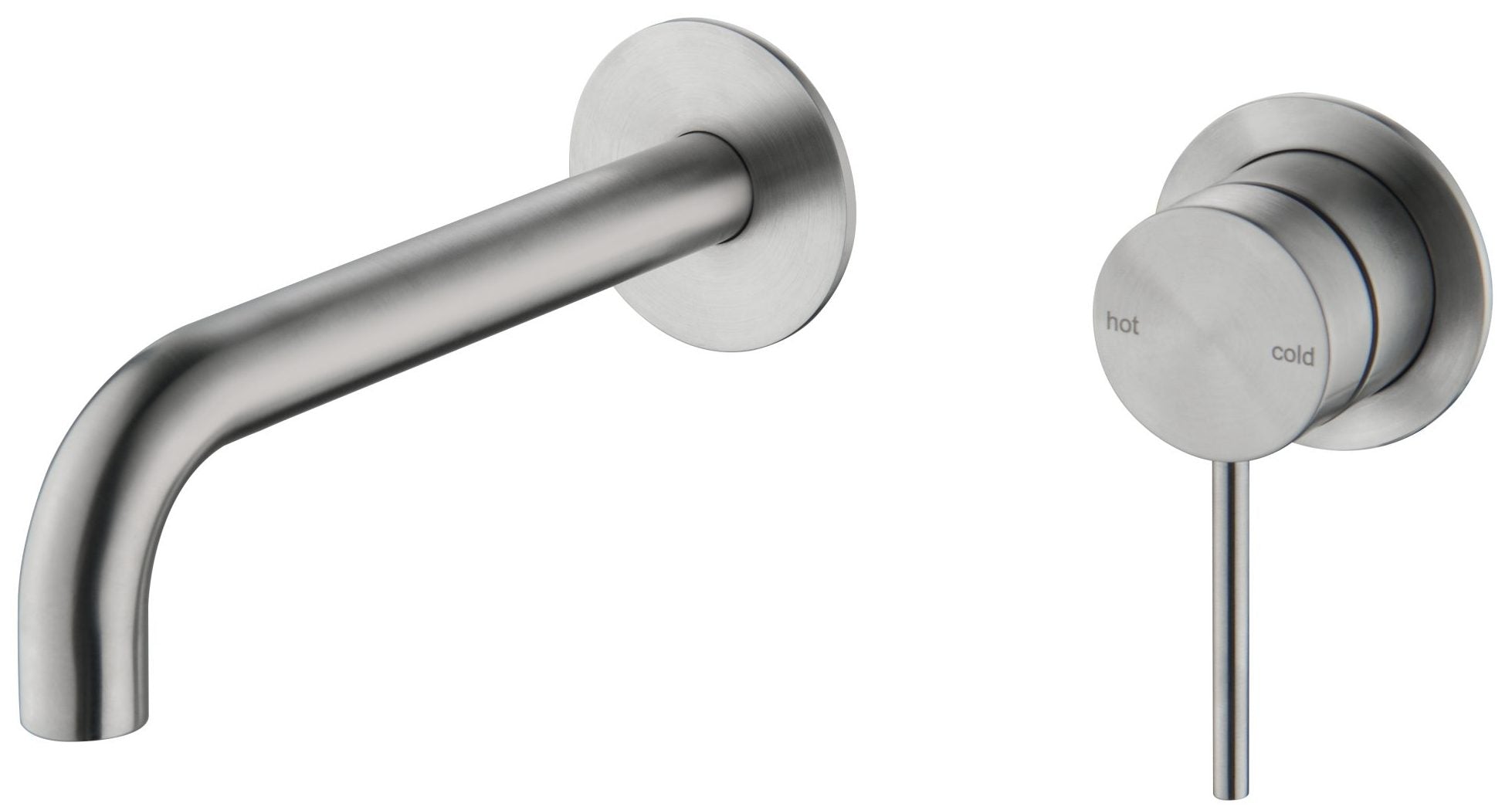 2P Curved Brushed Nickel Mica Wall - Spout Combo for Modern Bathrooms