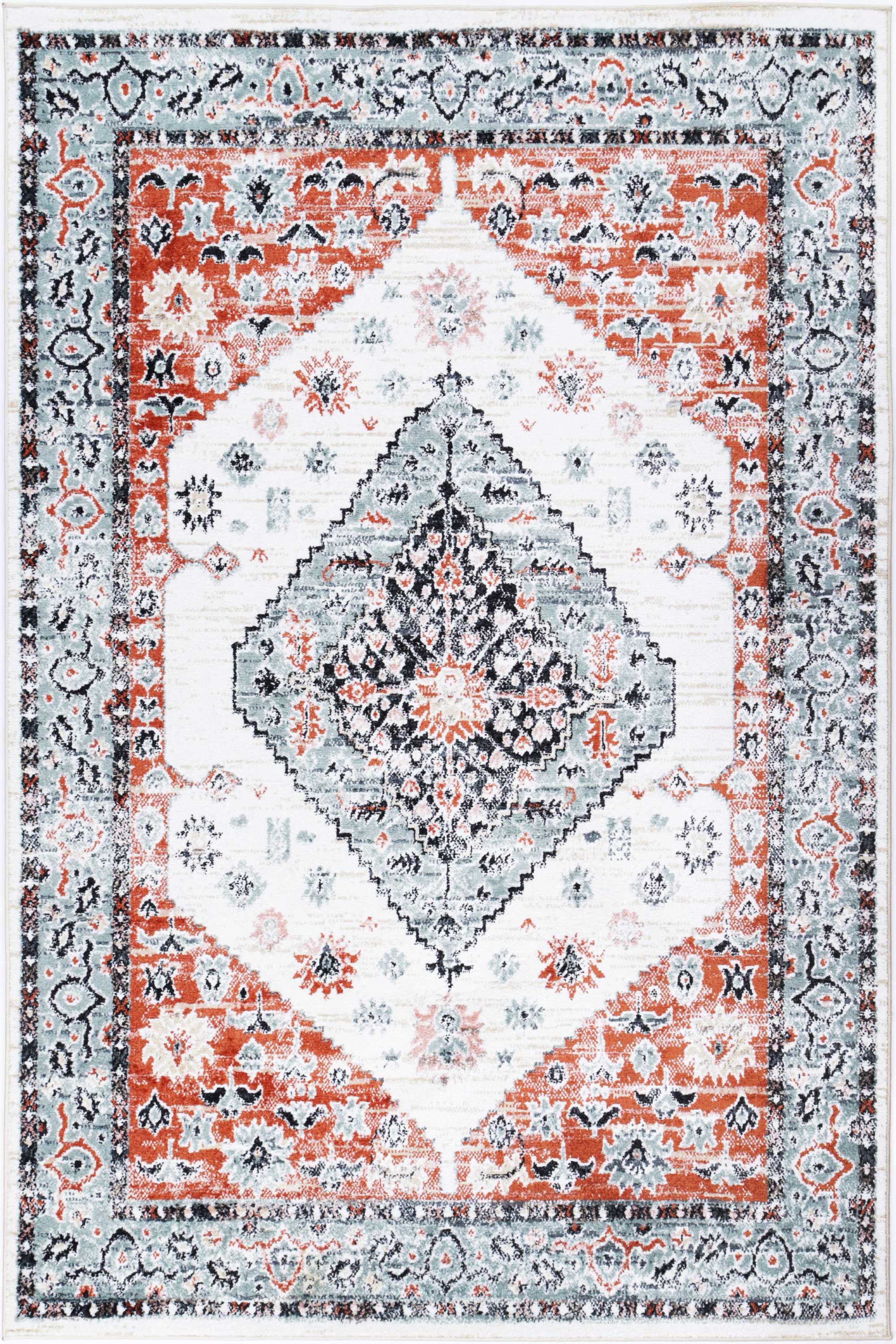 Hot Sale! Anatolia Traditional Cream and Terracotta Color Polypropylene Floor Rug