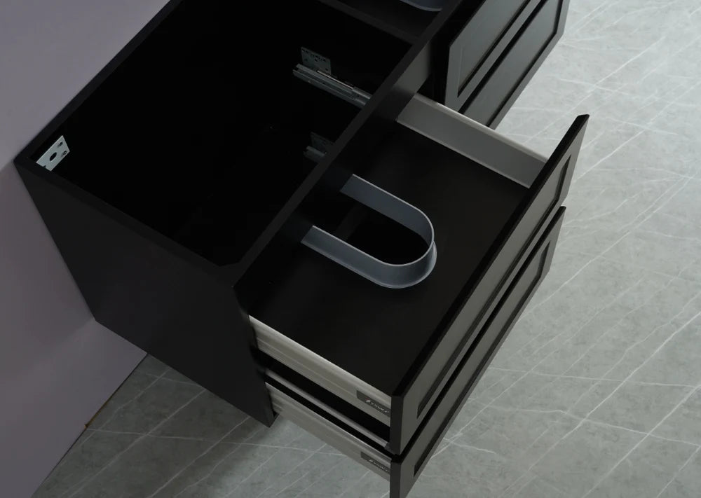 1200mm Fremantle PVC Wall - Hung Vanity in Matte Black (Single/Double Bowl)