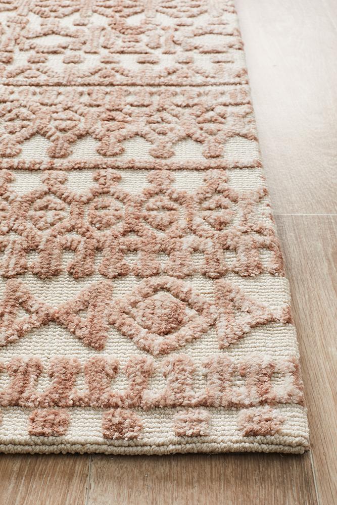 Levi Becca Peach Ivory Rug - Unique Tribal Design, India-Made!
