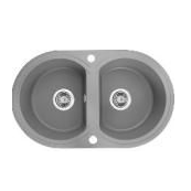 Laveo Grey Granite Double - Bowl Sink, Ideal for Kitchens