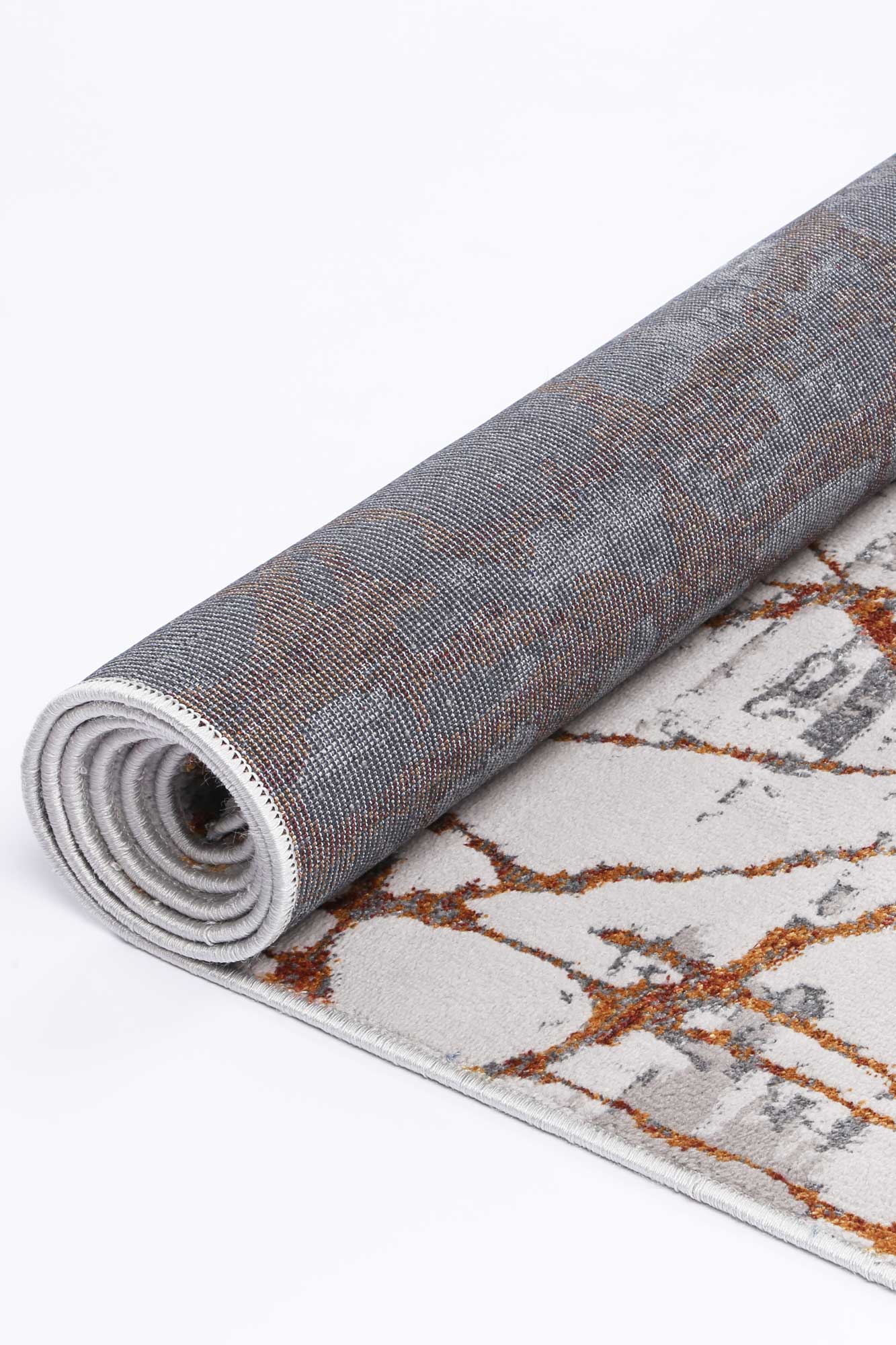 Exclusive Malo James Geometric Rug in Grey and Orange - A Stylish Home Decor