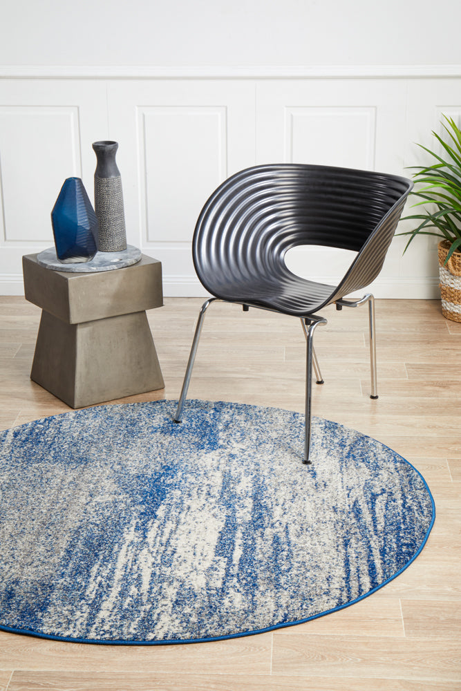 Modern Blue Grey Round Mirage Casandra Dunescape Rug - Trendy & Timeless Offer