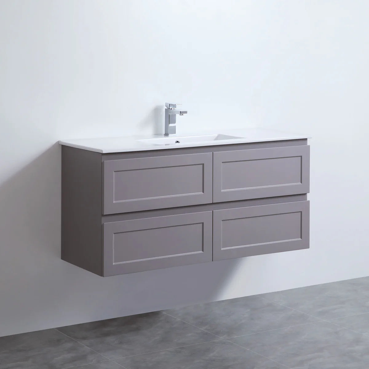 1200mm Fremantle Wall - Hung PVC Vanity in Matte Grey (Single or Double Bowl)