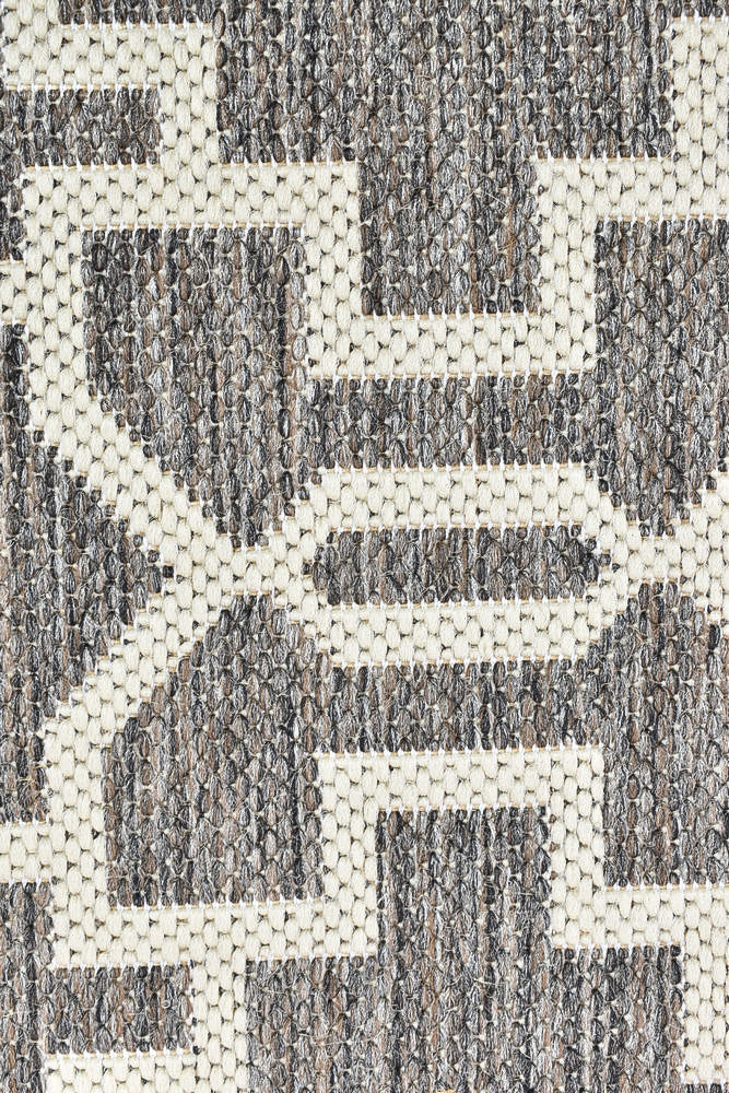 Durable and Washable 208-W71E Alaska Brown Cream Polypropylene Rug