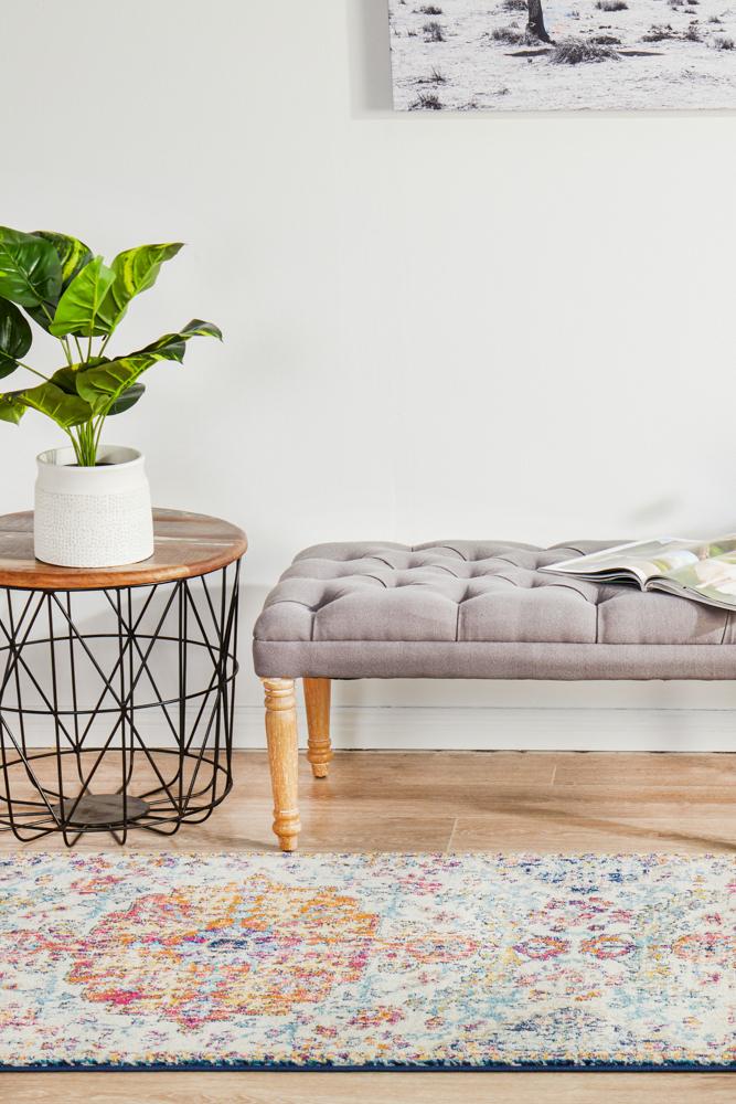 Special Offer! Evoke Carnival Transitional White Runner Rug for Your Home