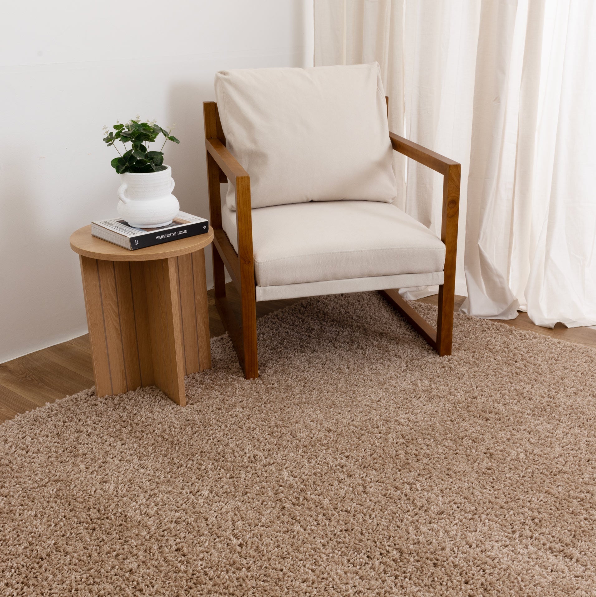 Get Cozy with Florence Shaggy Light Beige Machine-Made Polypropylene Rugs
