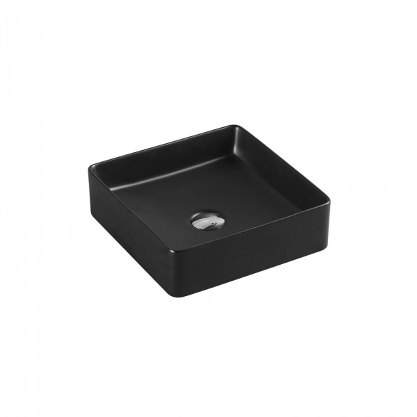 Hot Sale ETNA Square Countertop Basin in Matt Black, 360x360x110mm