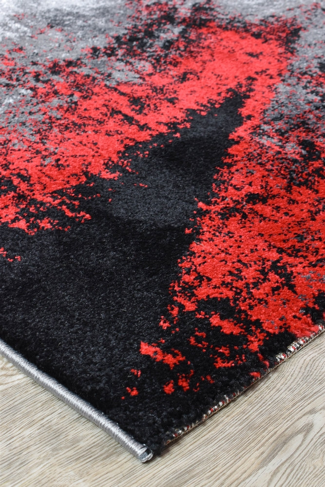 Hot Sale! Contemporary Novus 98A Grey and Red Machine - Woven Rug from Turkey