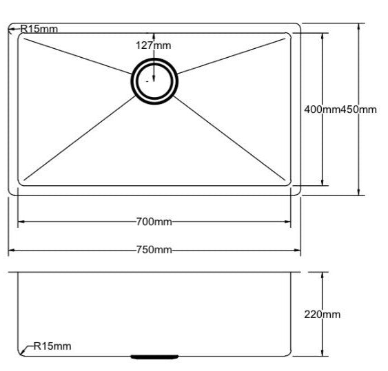 Handmade 304 Stainless Steel POS Kitchen Sink - Durable & Rust - Proof