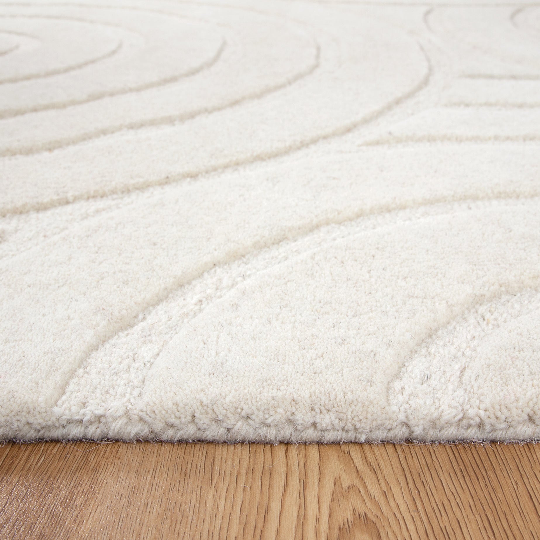 Exclusive Les Nomades Ellipse Cream Wool Rug for Modern Interior Decor