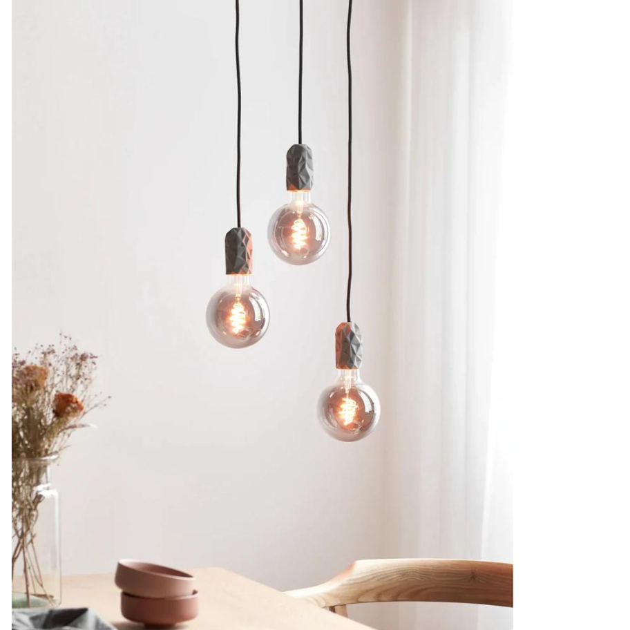 Nordlux Grey Porcelain Pendant Lamp with Elegant Graphic Pattern