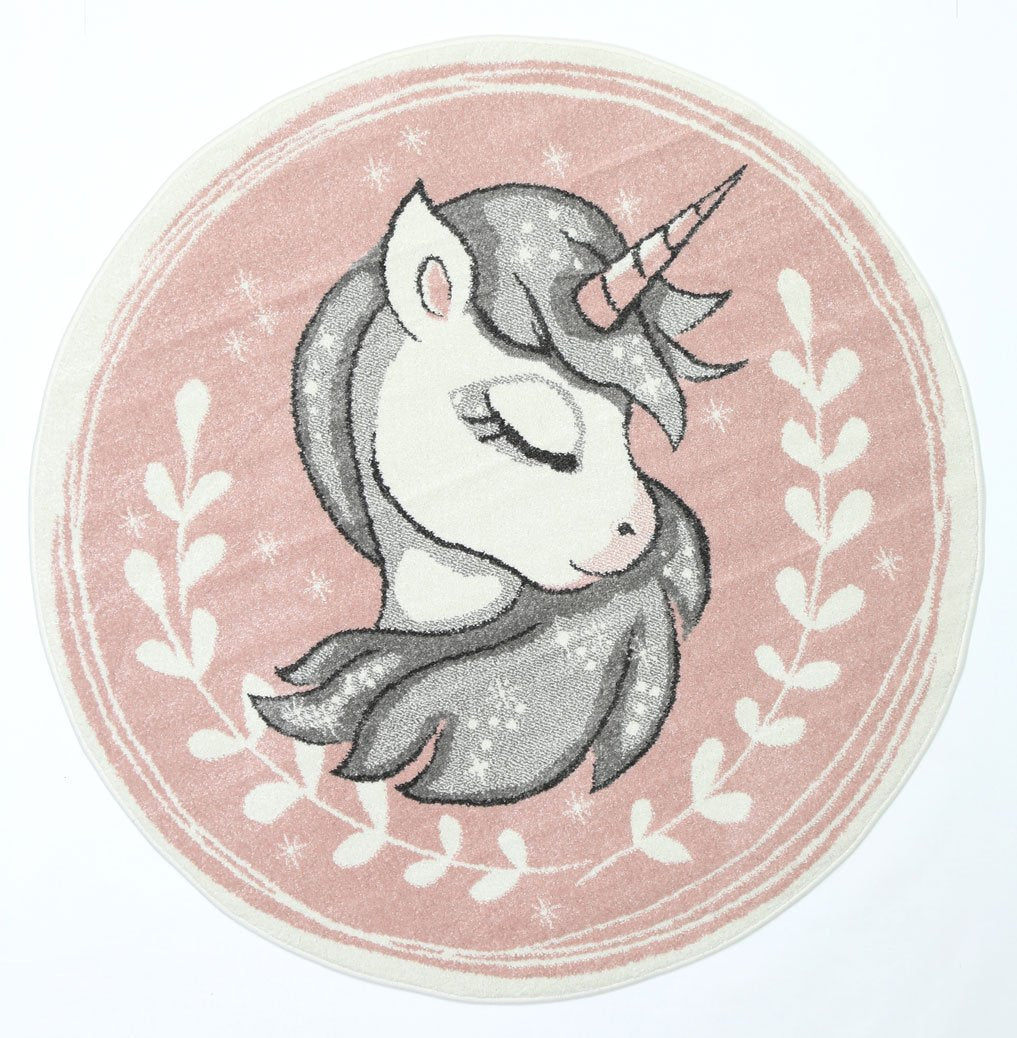 Pink Unicorn Round Rug Ideal for Nova Kids