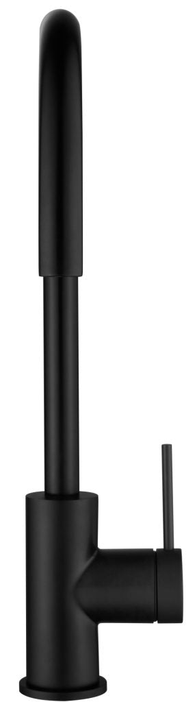 Black Mica Gooseneck Kitchen Sink Mixer with Modern Design