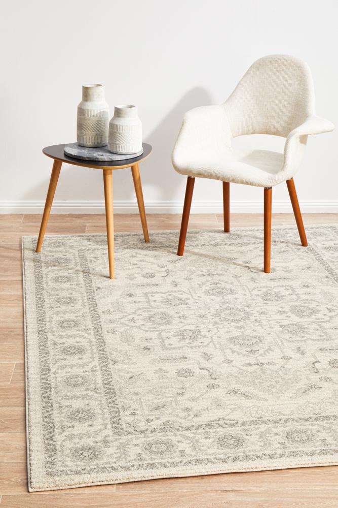 Hot Sale! Evoke Winter White Transitional Rug