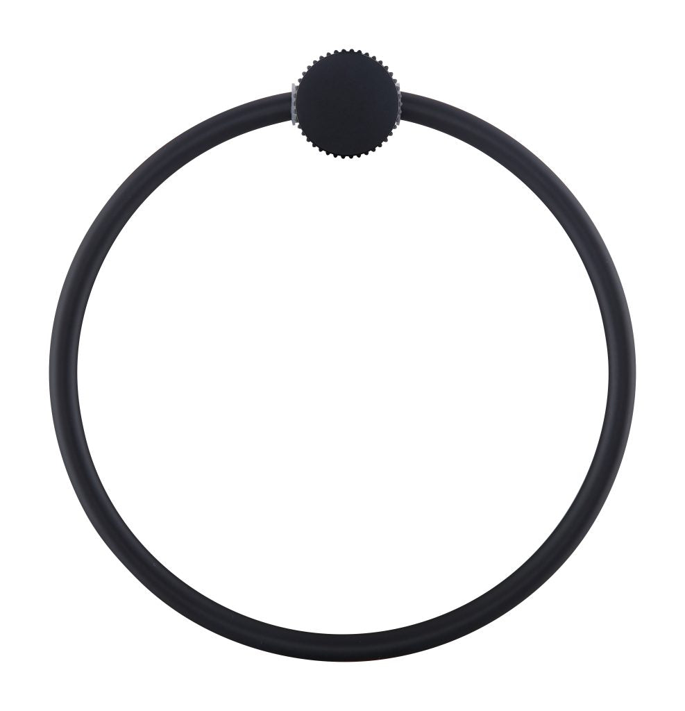 Black Mica Fluted Towel Ring - Stylish Bathroom Upgrade
