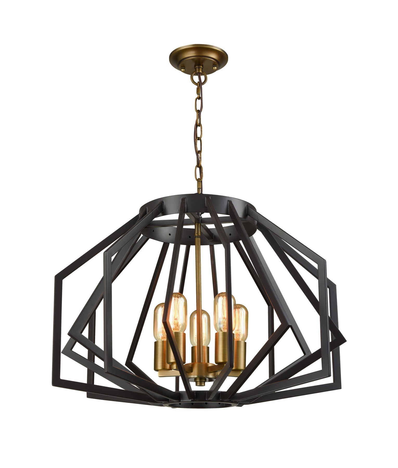 Industrial-Style Wide Angular Cage Pendant Lights for Interior - GAMBA