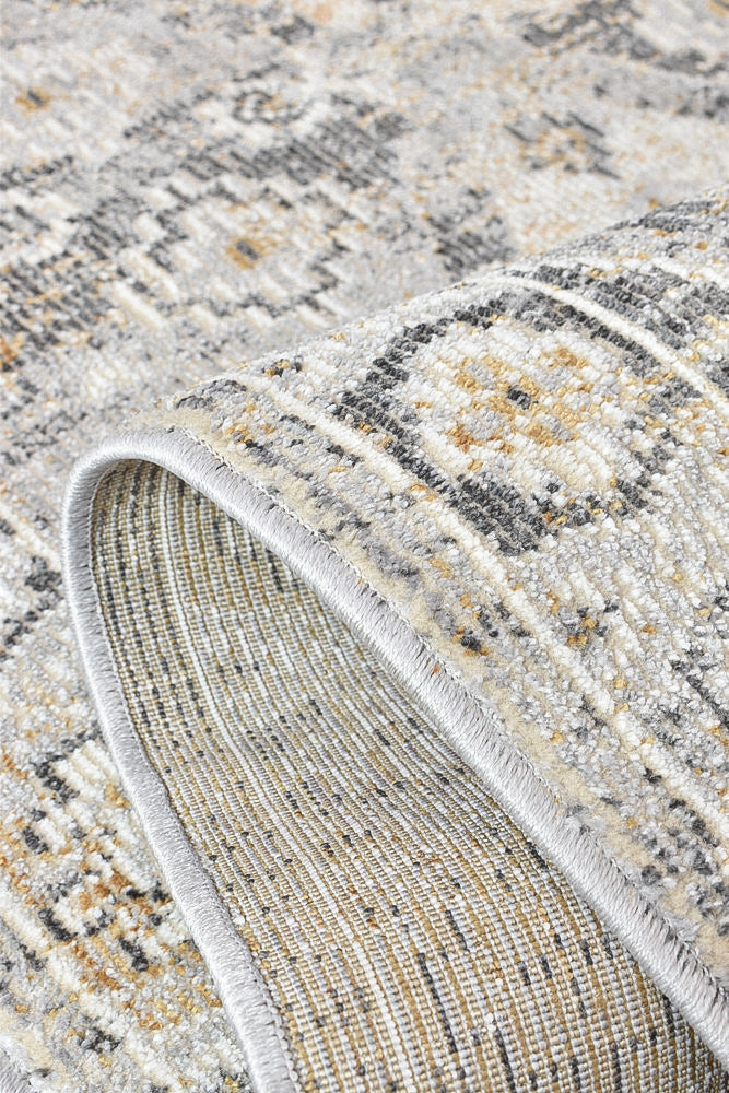 Hot Sale! Medina Grey Mustard Runner Rug 0320C - A Stylish Floor Covering