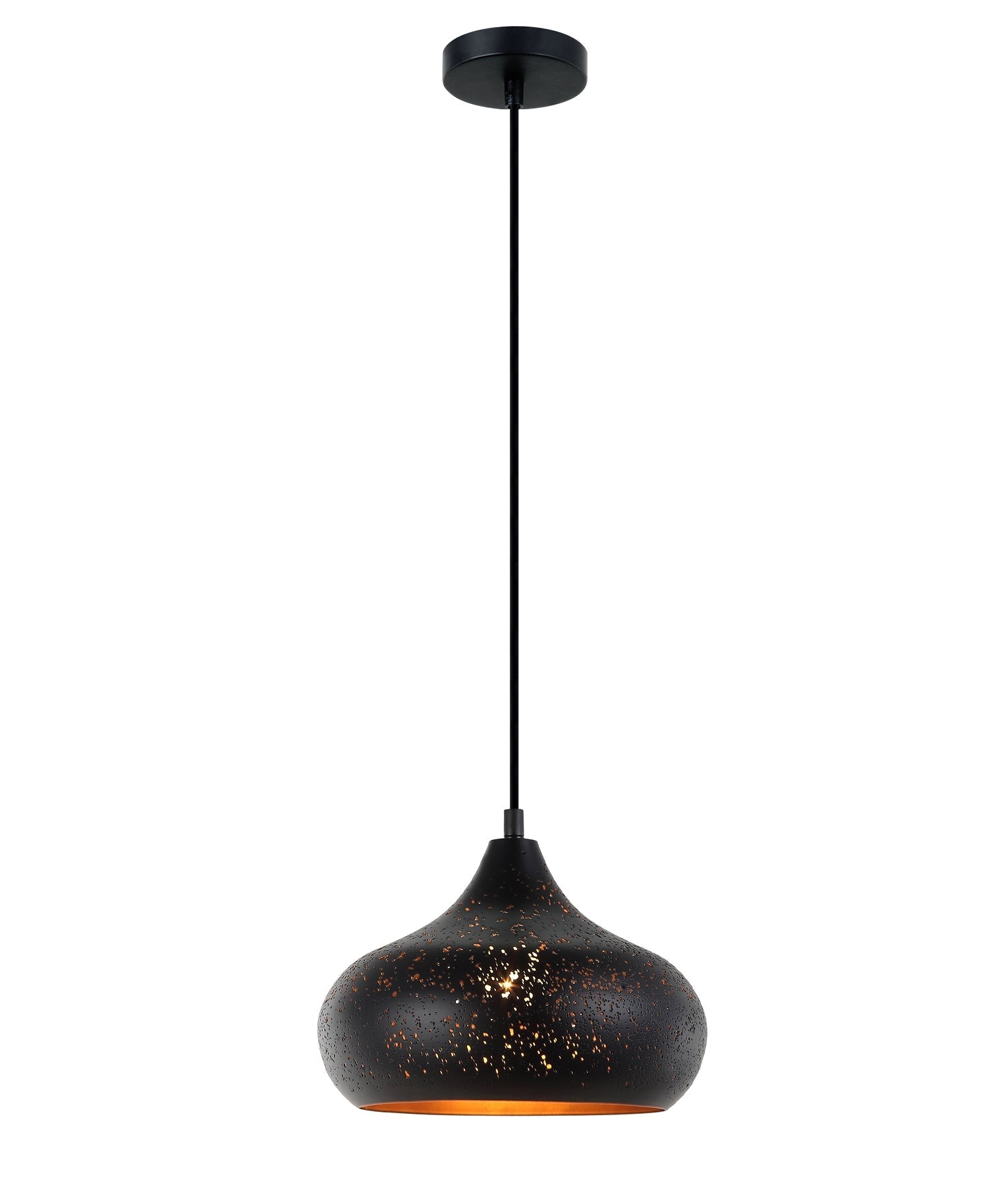 Bohemian-Style Interior Black Champagne Glass Shape Single Pendant Light