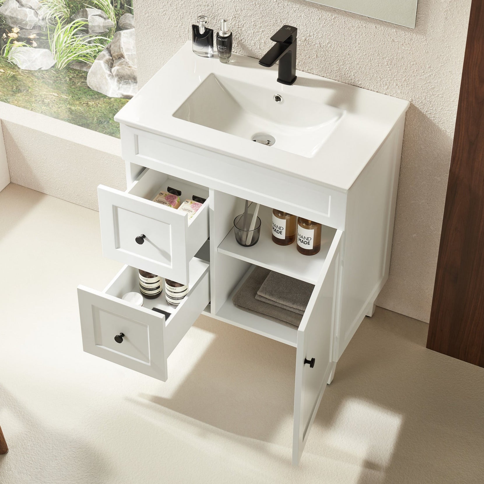 750mm Matte White Harrington PVC Freestanding Floor Cabinet Vanity