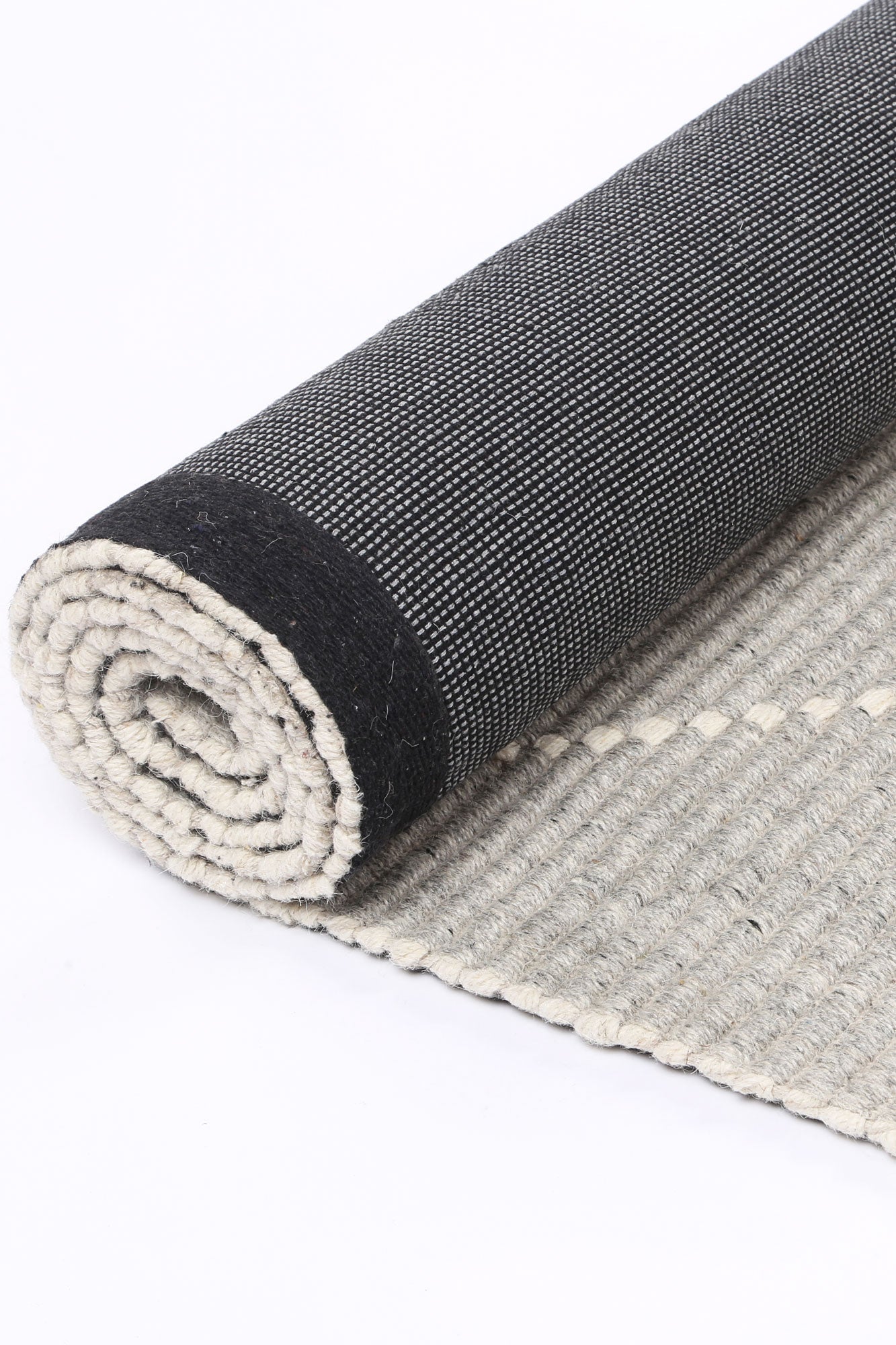 Exclusive Anjuna Grey Wool Blend Zig - Zag Rug for Your Cozy Home