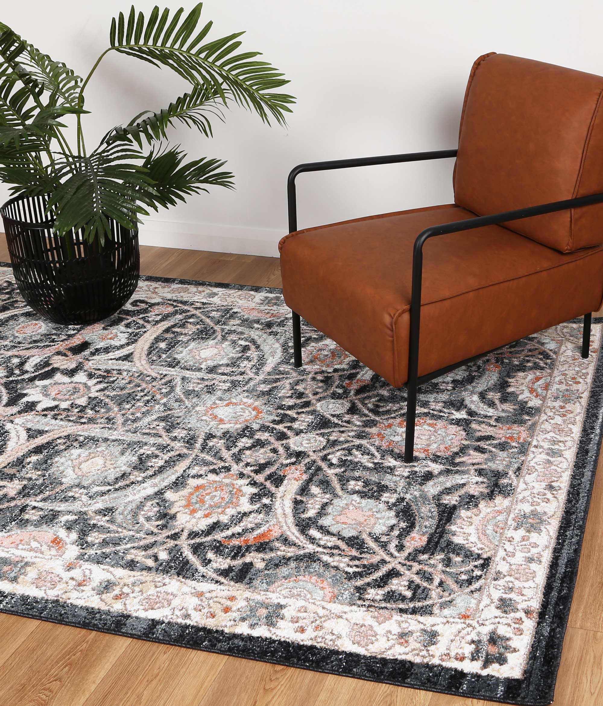 Hot Deal! Anatolia Traditional Cream Charcoal Rug