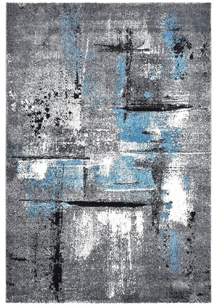 Hot Sale! Novus 53A Machine-Woven Polypropylene Rug in Grey Turquoise Color