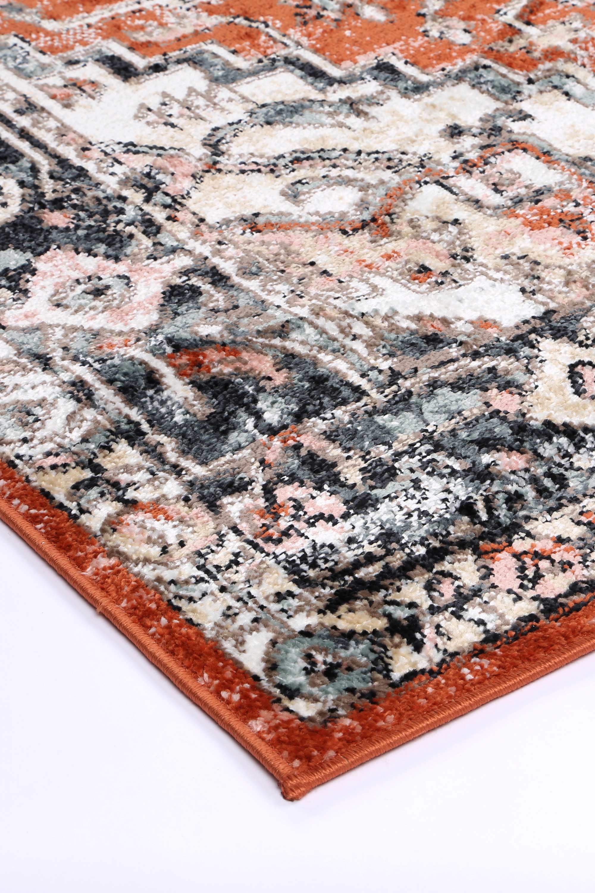 Anatolia High - Grade Polypropylene Traditional Terracotta Rug for High - Traffic Areas
