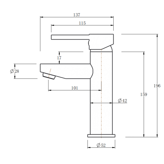 LUCID PIN Round Black Tall Basin Mixer - Ideal for Modern Bathrooms
