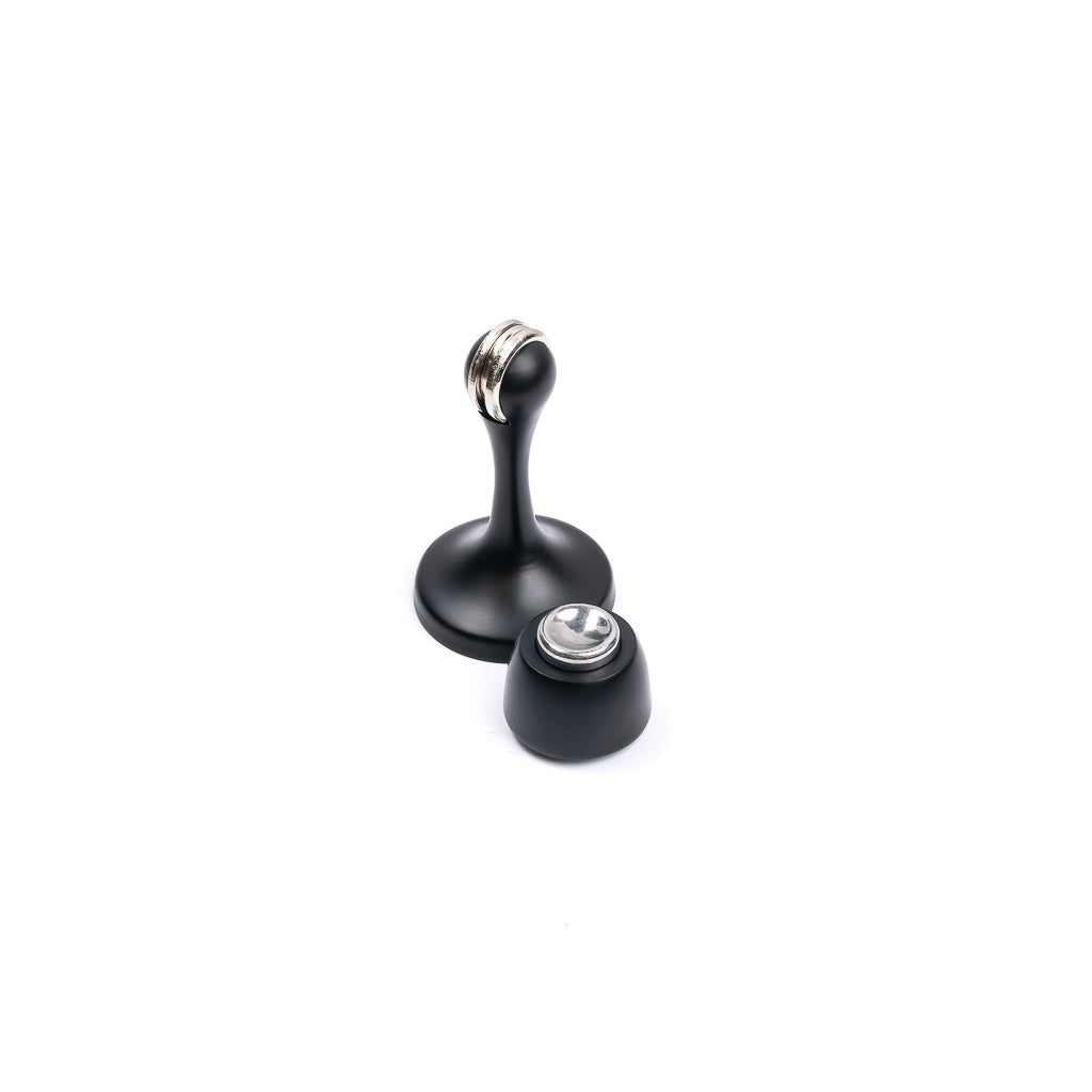Stylish and Durable Magnetic Door Stops in Matt Black and Satin Brass