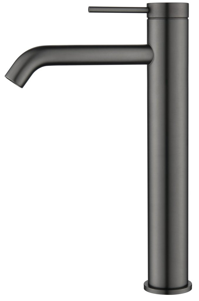 Hot Deal! Brushed Gun Metal Mica Tall Basin Mixer for a Luxurious Bathroom Upgrade