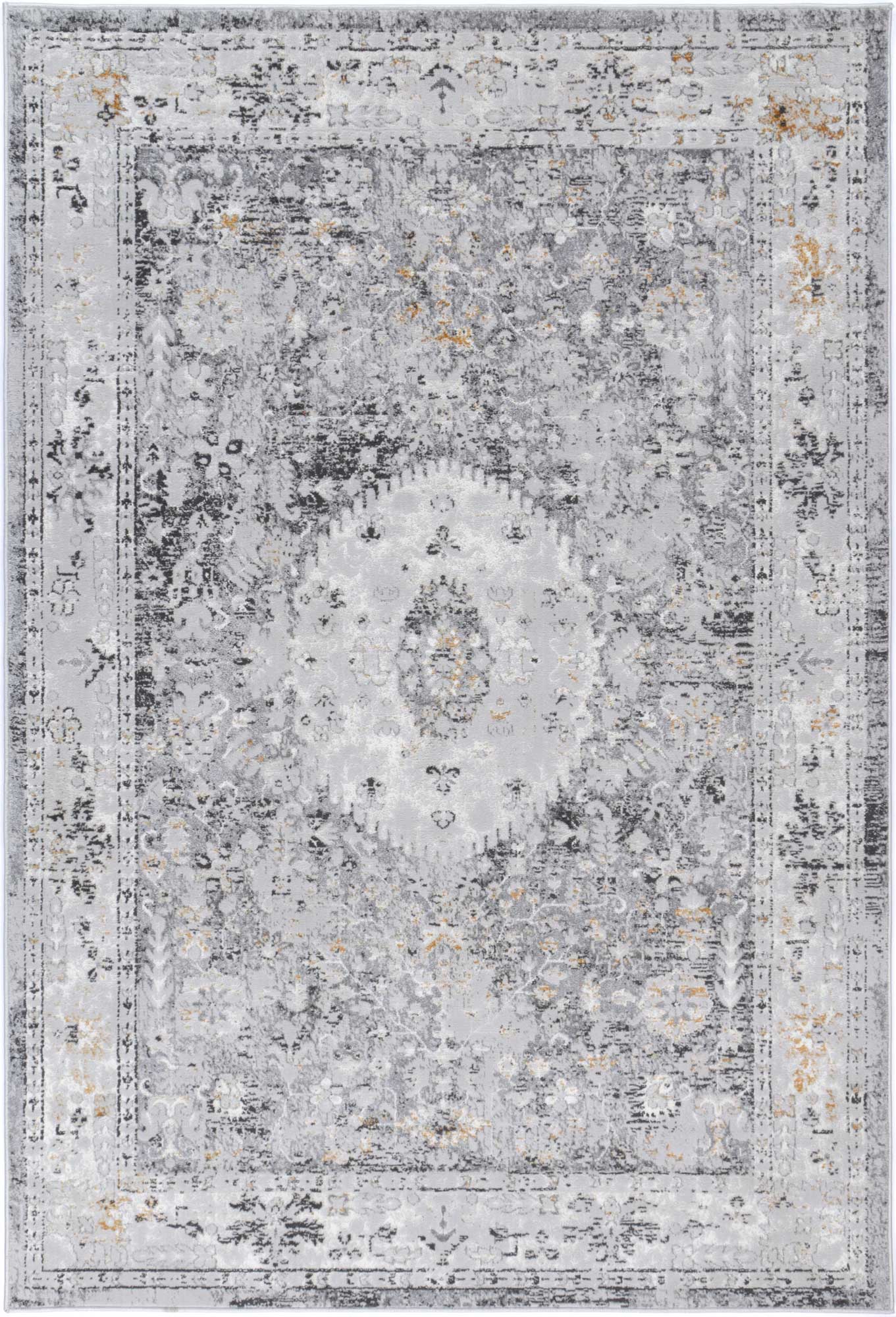 Malo Alexander Stylish Grey & Yellow Traditional Floor Rug