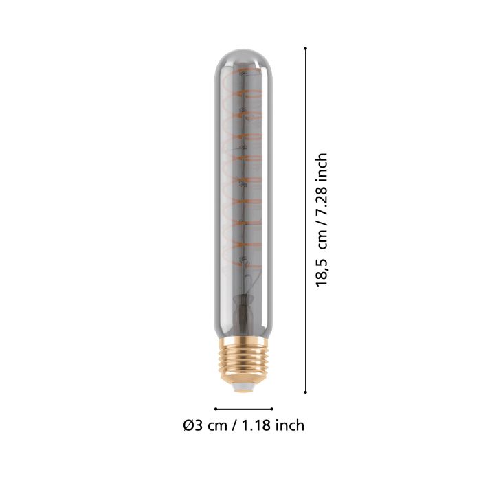 6-Pack 4W E27 LED T30 Black Transparent Globe - Great Deal!