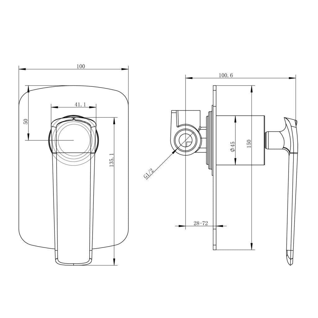 Hot Deal! Esperia Chrome Square Wall - Mounted Shower Bath Mixer