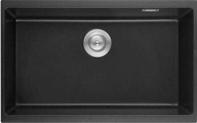 Hot Sale! Single Undermount Quartz Kitchen Sink in Matte Black (813x457x241mm)