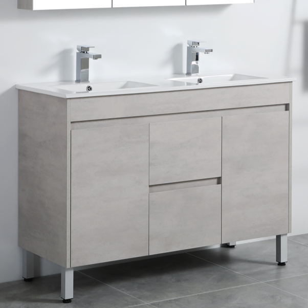 Poseidon Nova 1200mm Plywood Floor Vanity in Concrete Grey