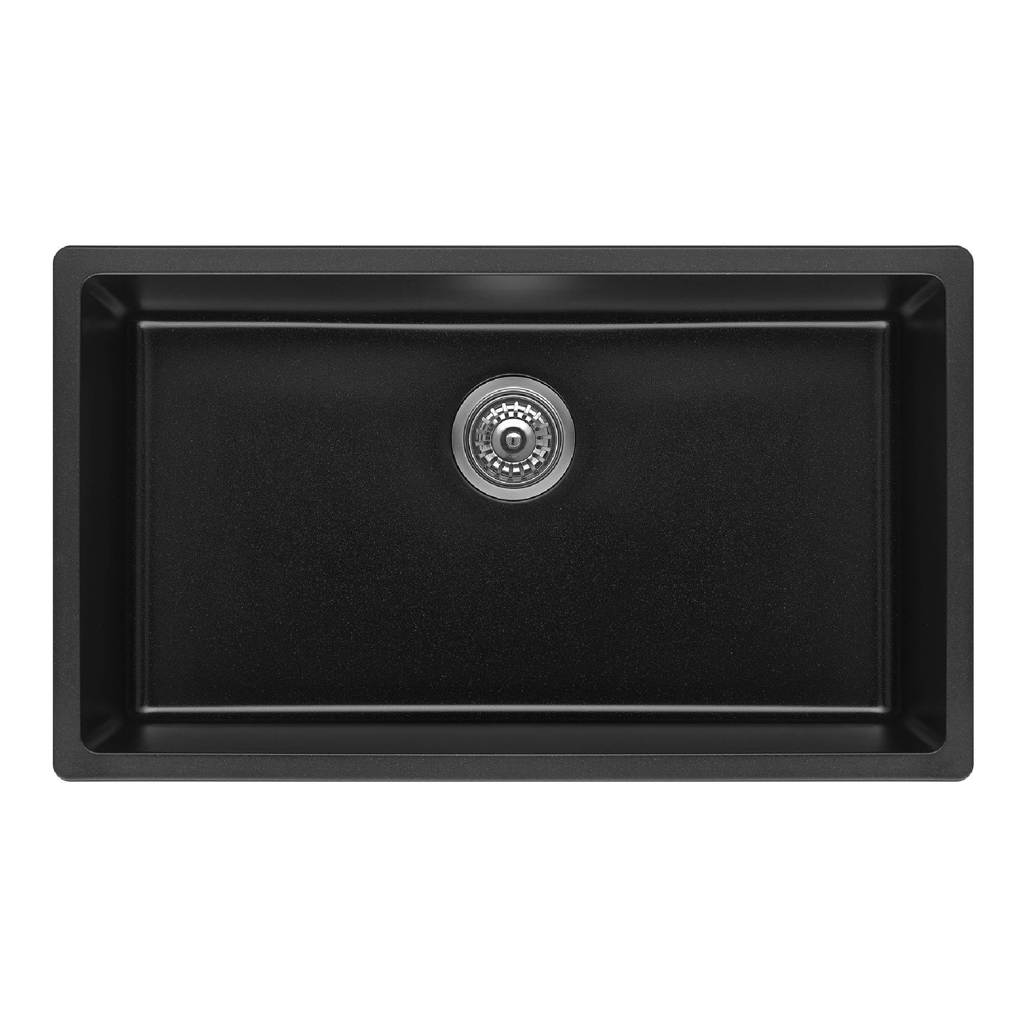 790 x 460mm Single Bowl Fomos Sink - Durable Black Granite