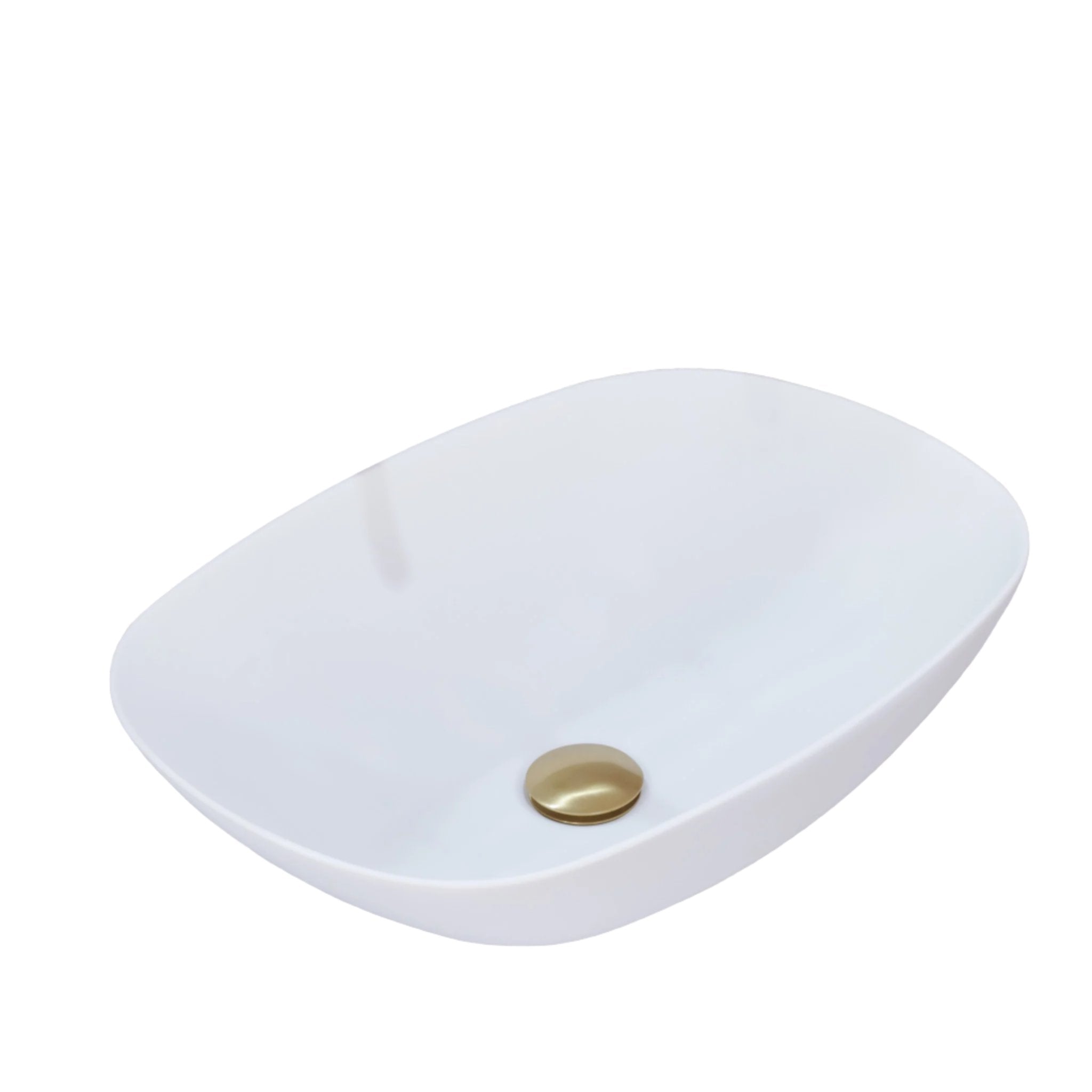 White Matte Oval POSEIDON Rolo Ceramic Basin (540x360x150)