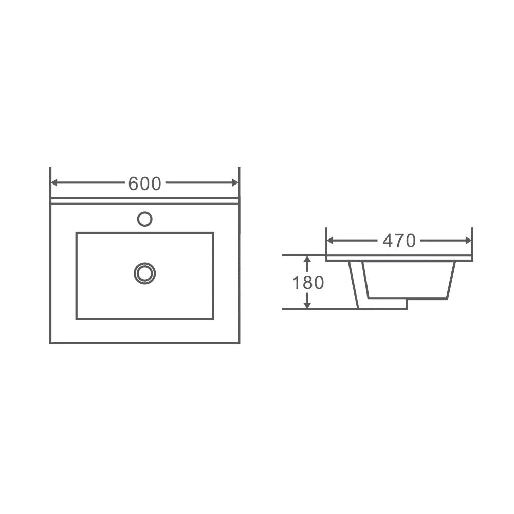 HERA Black Oak Wall-Hung MDF Vanity Cabinet - All Sizes Available