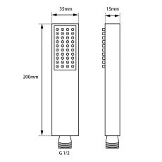 Chrome-plated Solid Brass Square Esperia Handheld Shower Spray